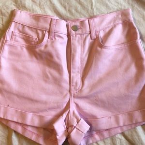 Baby pink high waisted shorts
